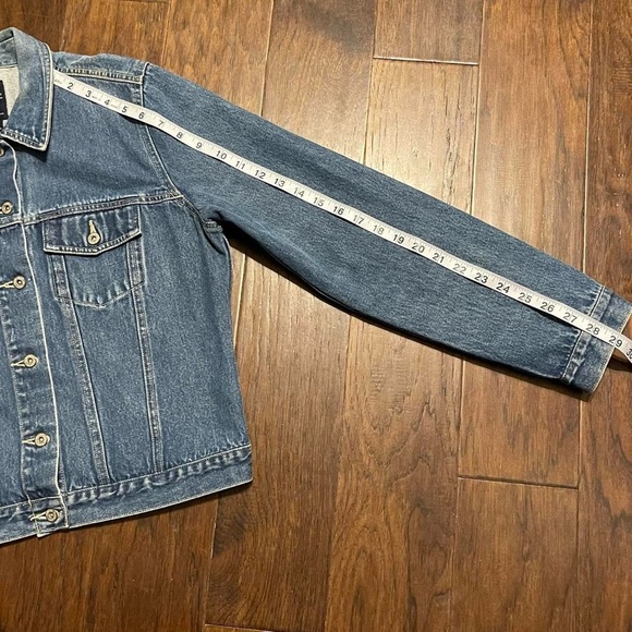 Vintage Faded Glory Trucker Button Down Denim Jean Jacket Y2K - Picture 7 of 8